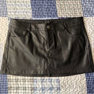 Garage Black Faux Leather Mini Skirt